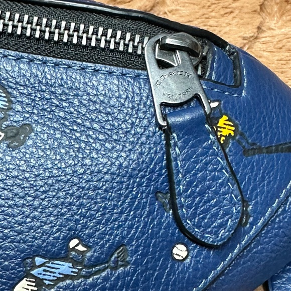 Coach Blue Leather Belt Bag with Sports Motif - Picture 12 of 12